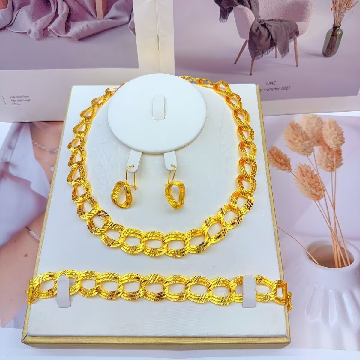 Women Accessories Gift Set - Popodion New Dubai 24K Gold Plating