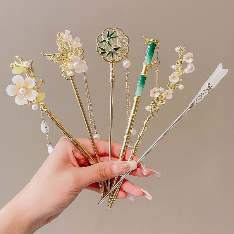 Women Accessories Shop - Metal Hairpins Elegant Temperament Simple Chinese