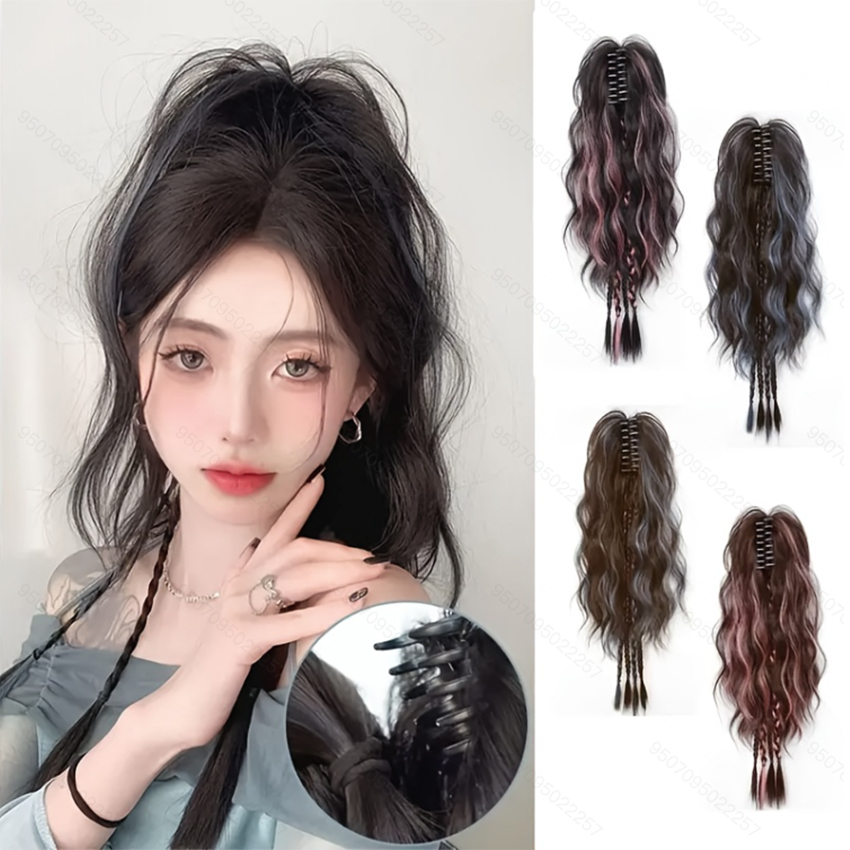 Hair Claw Clip Set - 22Inch Synthetic Short Curly Claw Clip