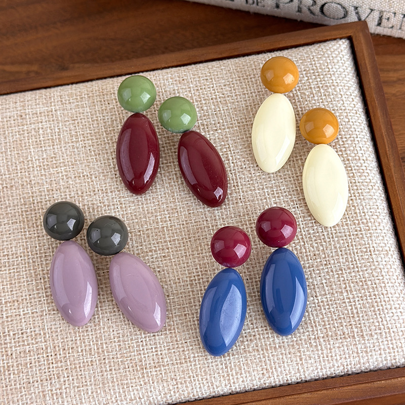 Women'S Accessories Jewelry Sale - New Trendy Vintage Colorful Resin Geometry