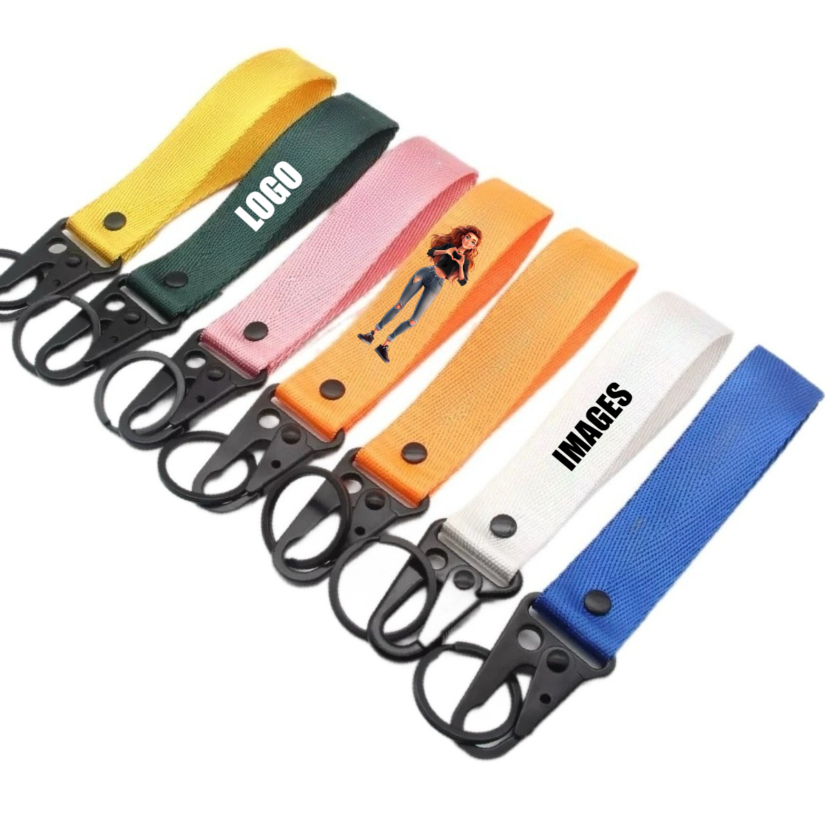 Women Accessories Logo - Personalize Eagle Beak Webbing Nylon Keyring