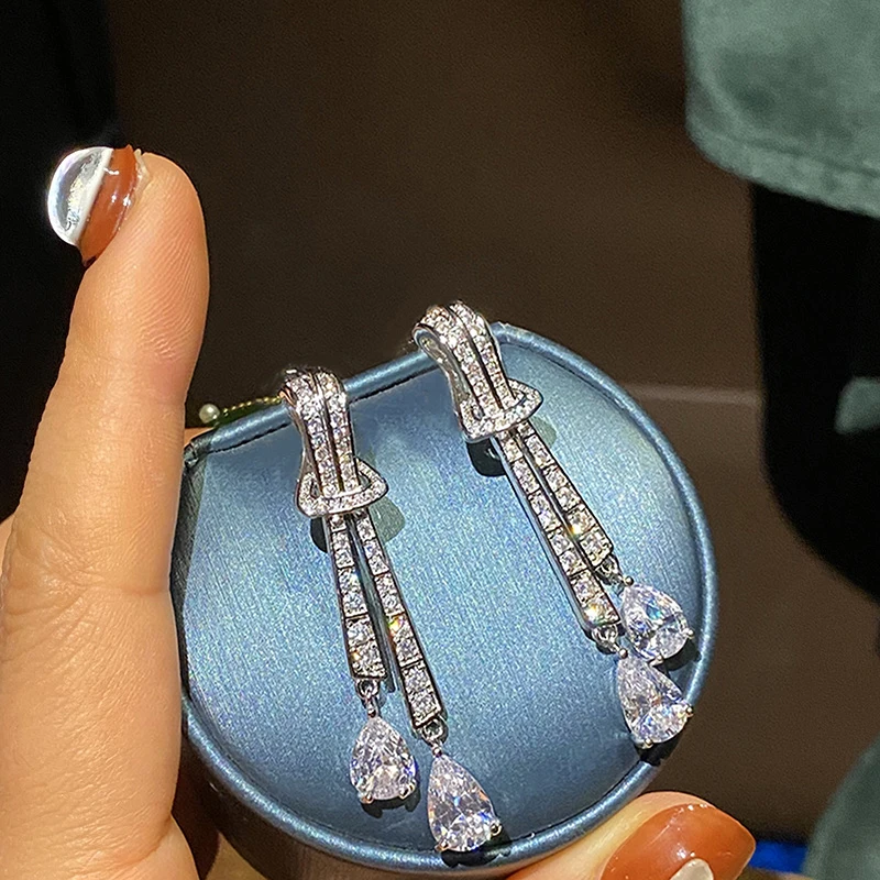 Women'S Accessories Jewelry Sale - Huitan Bling Bling Long Tassels CZ