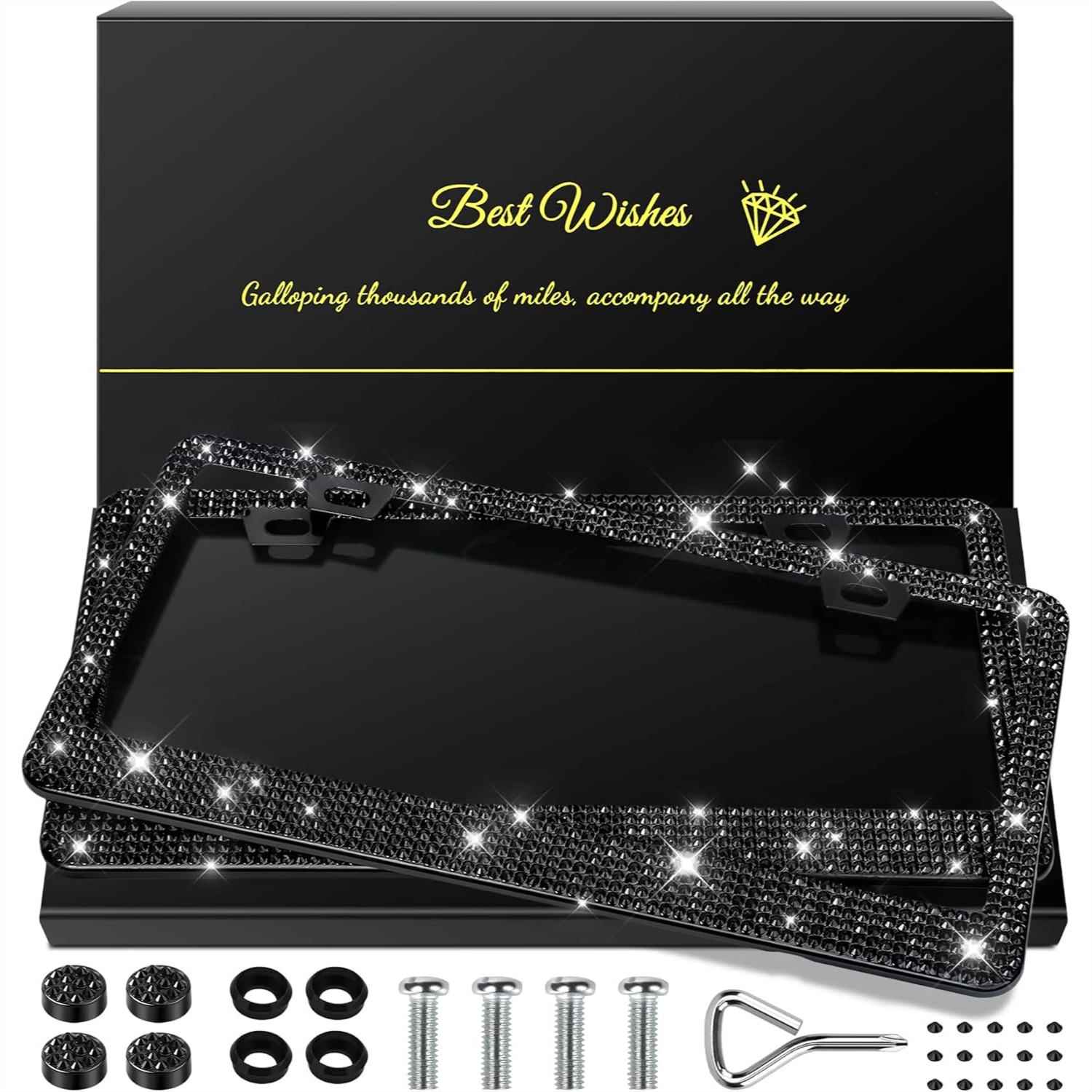 Women Accessories Images - Sparkly Rhinestone License Plate Frames for