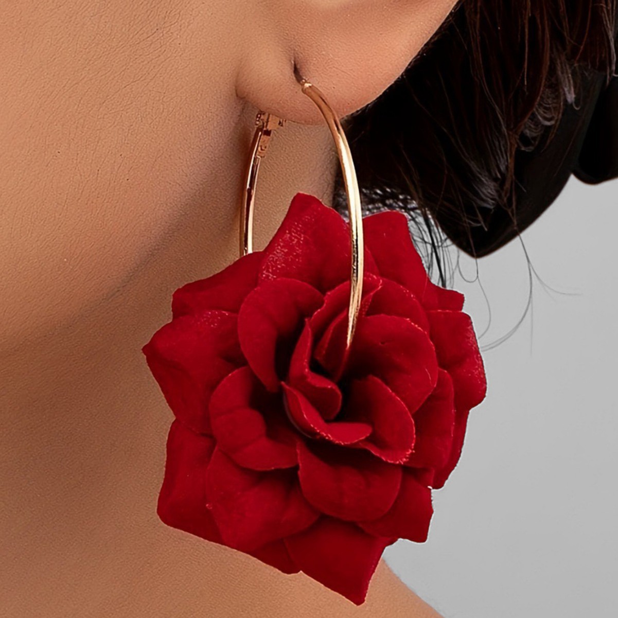 Exaggerated Hoop Earrings Red  - Women'S Accessories Jewelry Sale review and price
