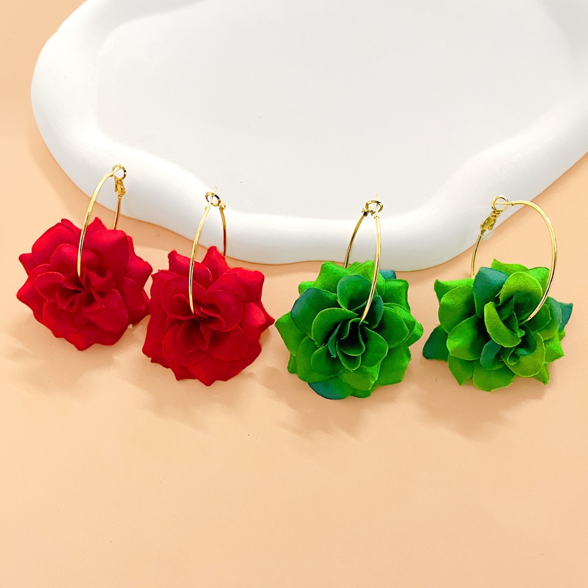 Exaggerated Hoop Earrings Red  - Women'S Accessories Jewelry Sale review and price