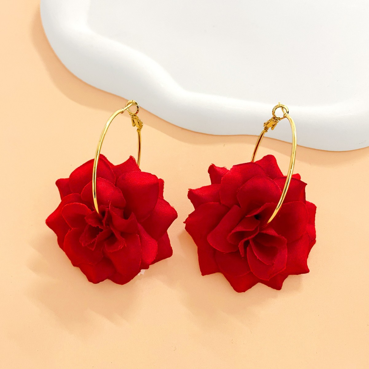 Exaggerated Hoop Earrings Red  - Women'S Accessories Jewelry Sale review and price