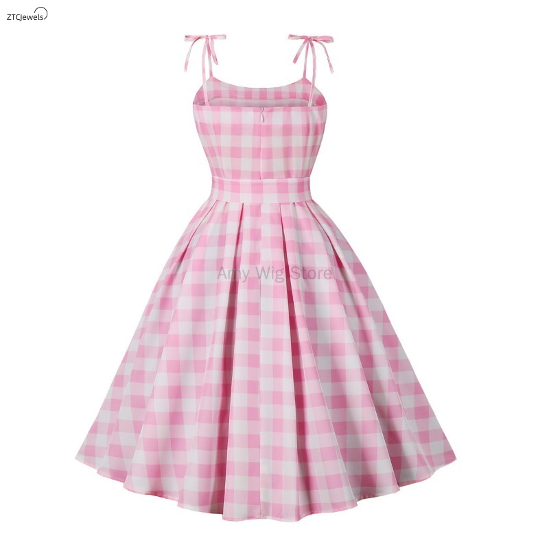 Summer Pink Plaid Dress for Wo - Women'S Accessories In The 1950S review and price