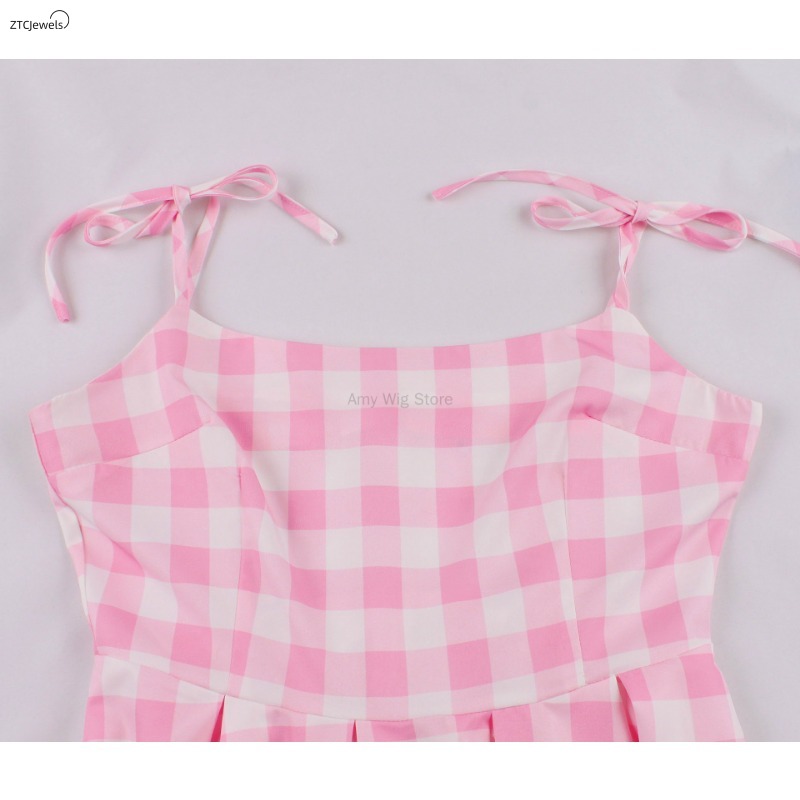 Summer Pink Plaid Dress for Wo - Women'S Accessories In The 1950S review and price