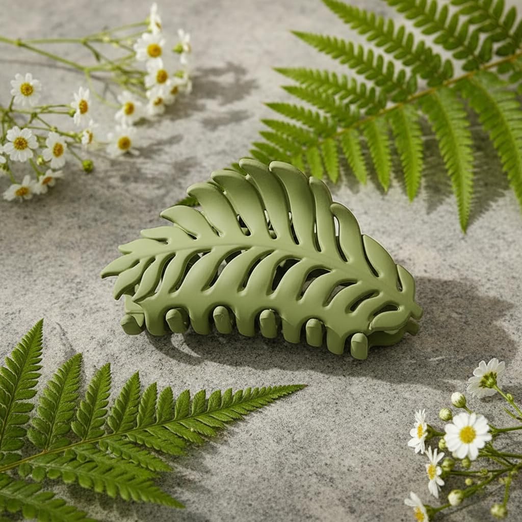 1Pc Green Leaf-Shaped Hair Cli - Women Accessories Images review and price