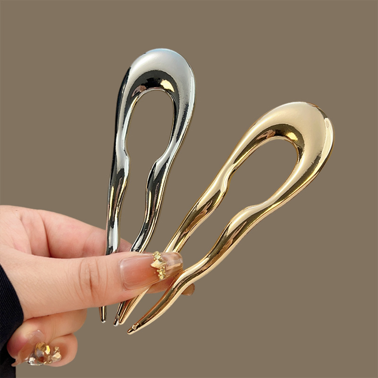 Simple Metal Alloy Hairpins U- - Hair Fork Stick review and price