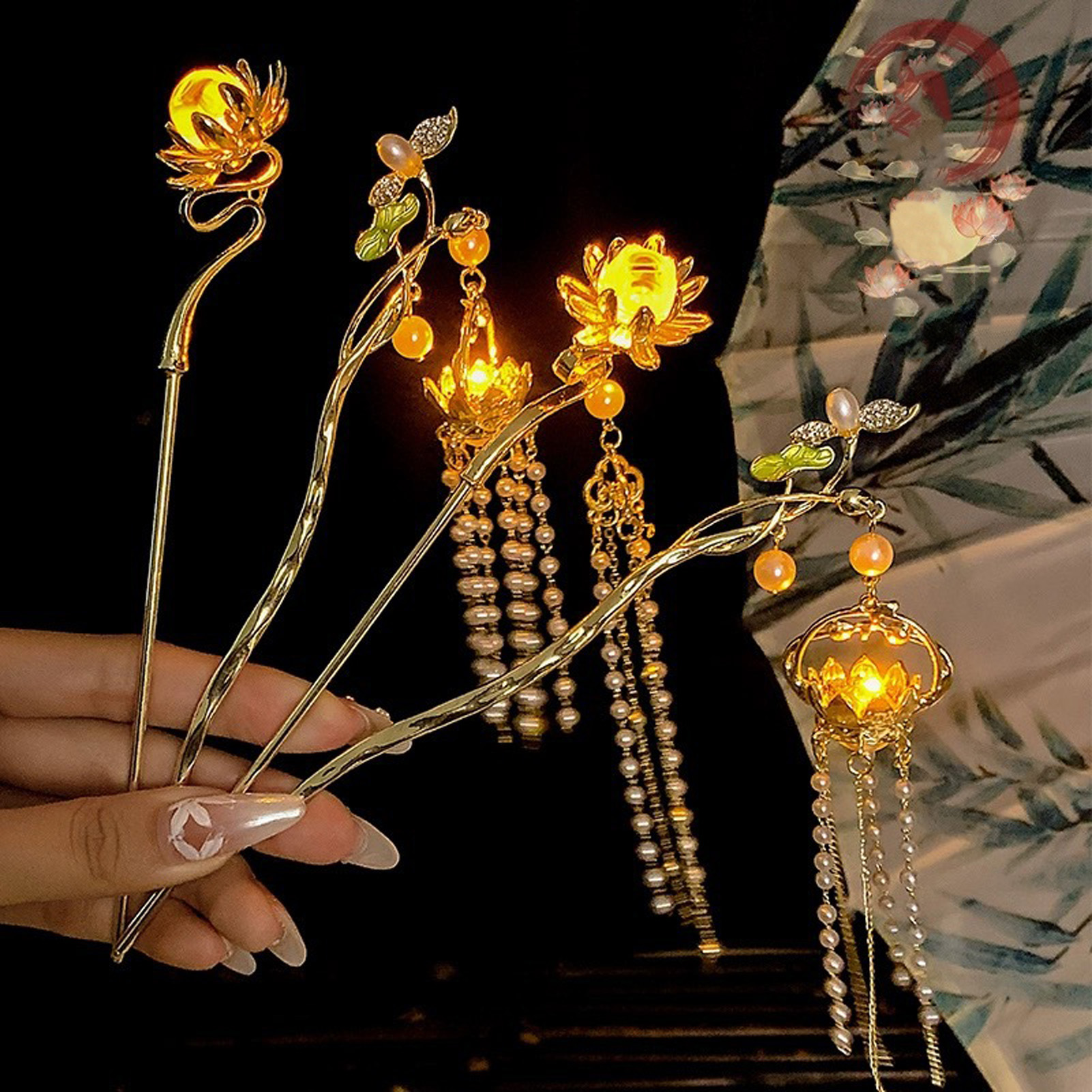 Luminous Flower Hairpin For Wo - Women Accessories Shop review and price