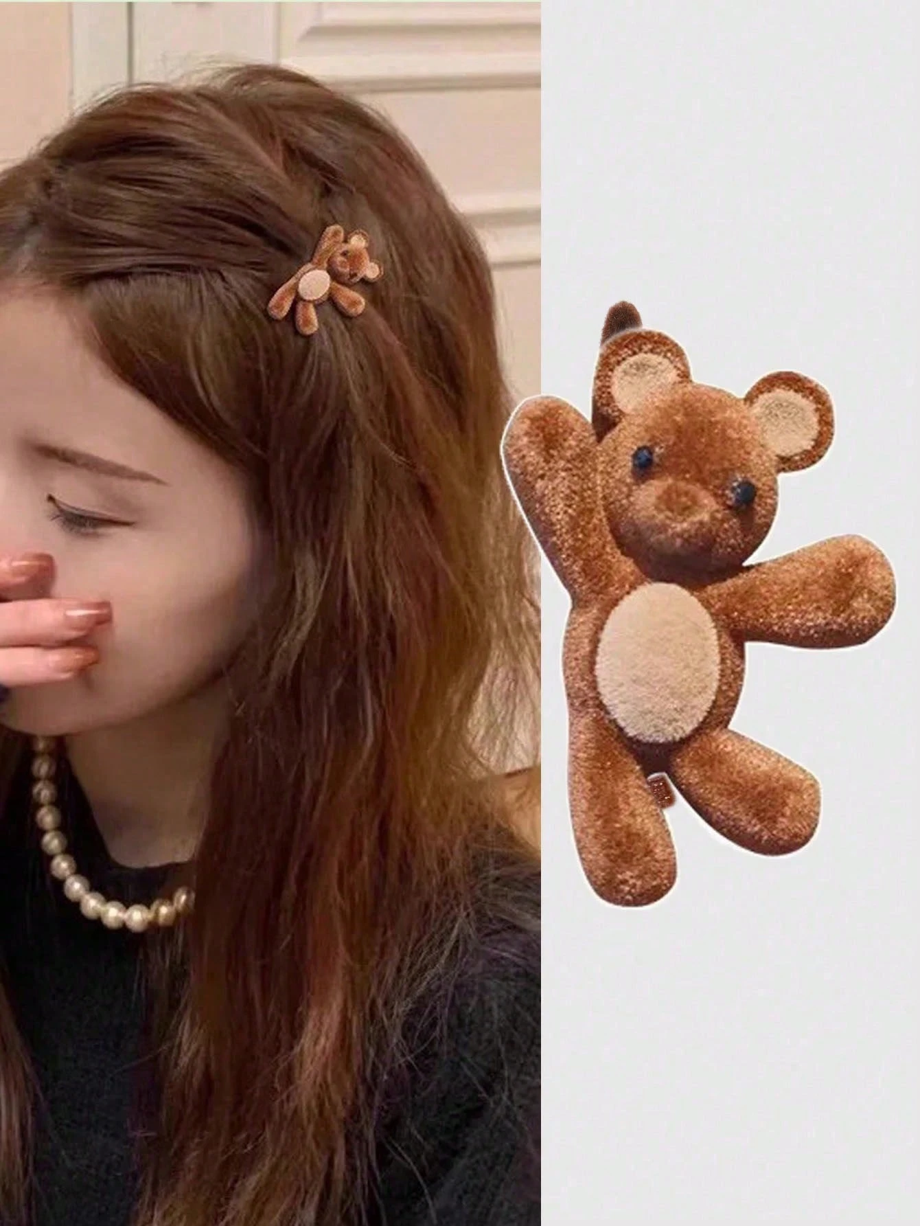 Cute Velvet Bear Hair Clip For - Hair Claw Clip Set review and price