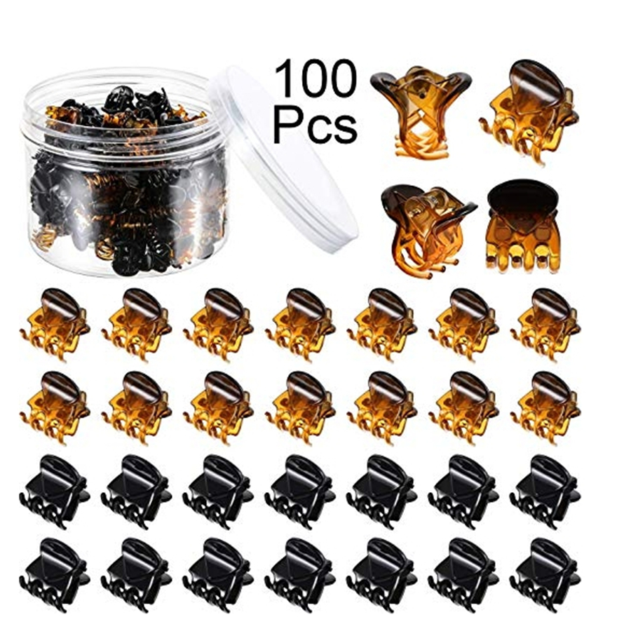 50/100pcs 1.5cm/1cm black/brow - Hair Claw Clip Set review and price