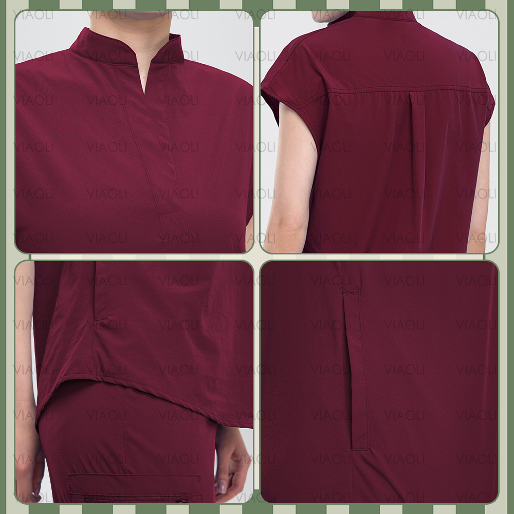 Women Slim Fit Scrubs Top Cust - Women Accessories Logo review and price