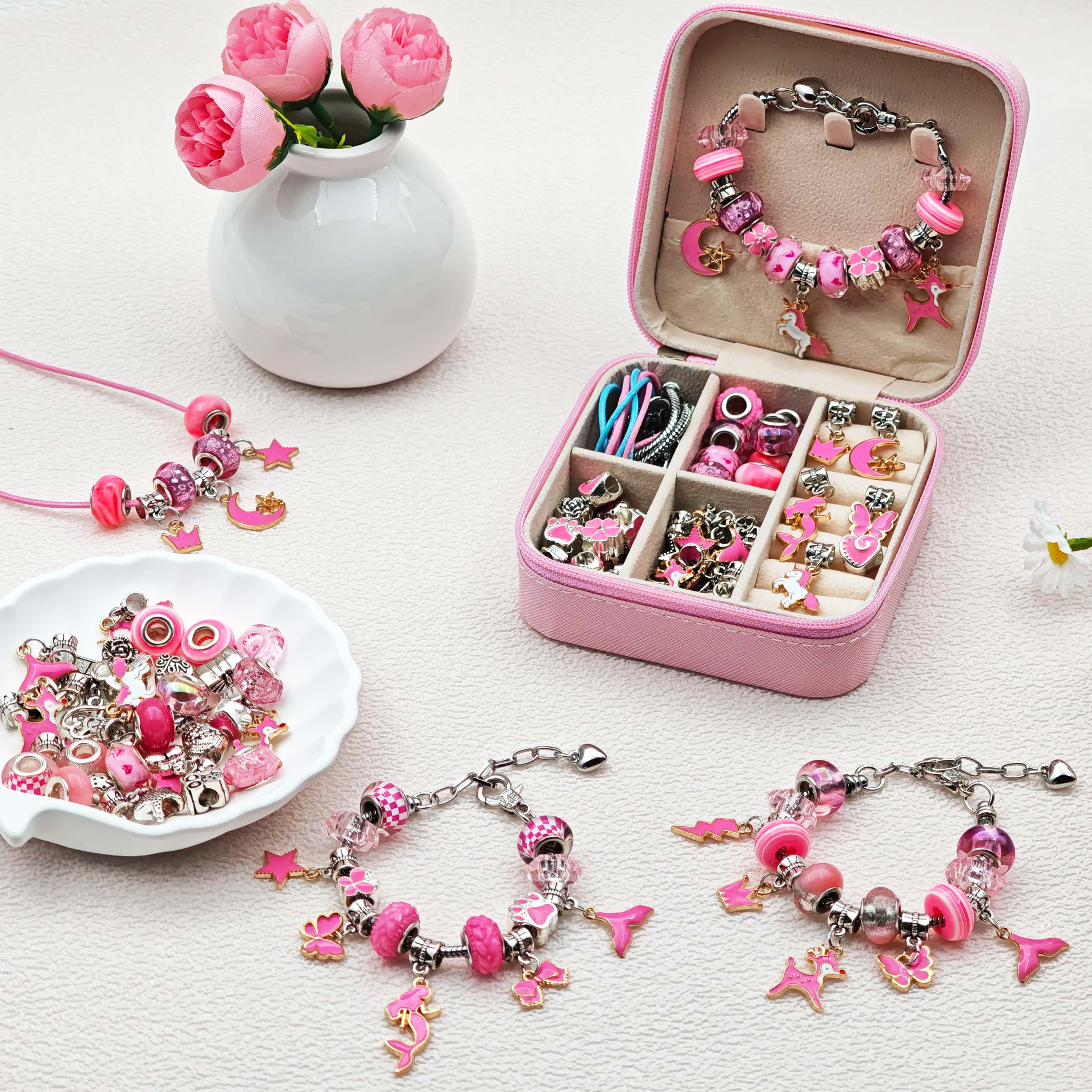 68pcs pink beaded jewelry set, - Women Accessories Gift Set review and price