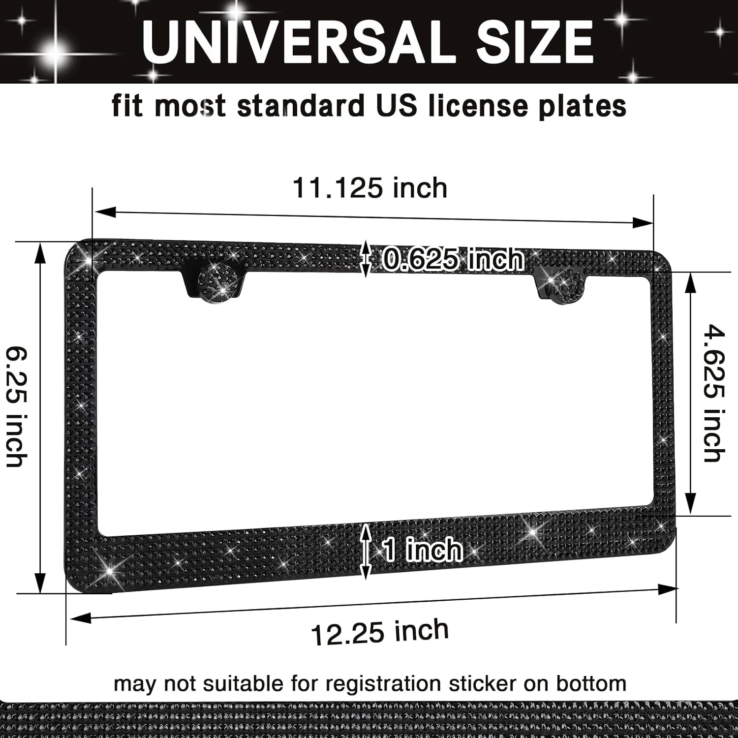2 Pack Bling License Plate Fra - Women Accessories Images review and price