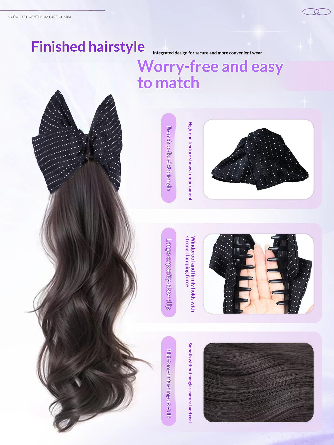Bow Claw Clip Synthetic Ponyta - Hair Claw Clip Set review and price