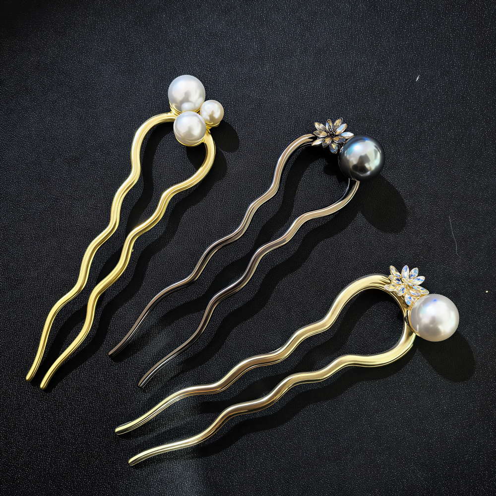 Luxury Metal Hairpins Girls Pe - Hair Fork Stick review and price